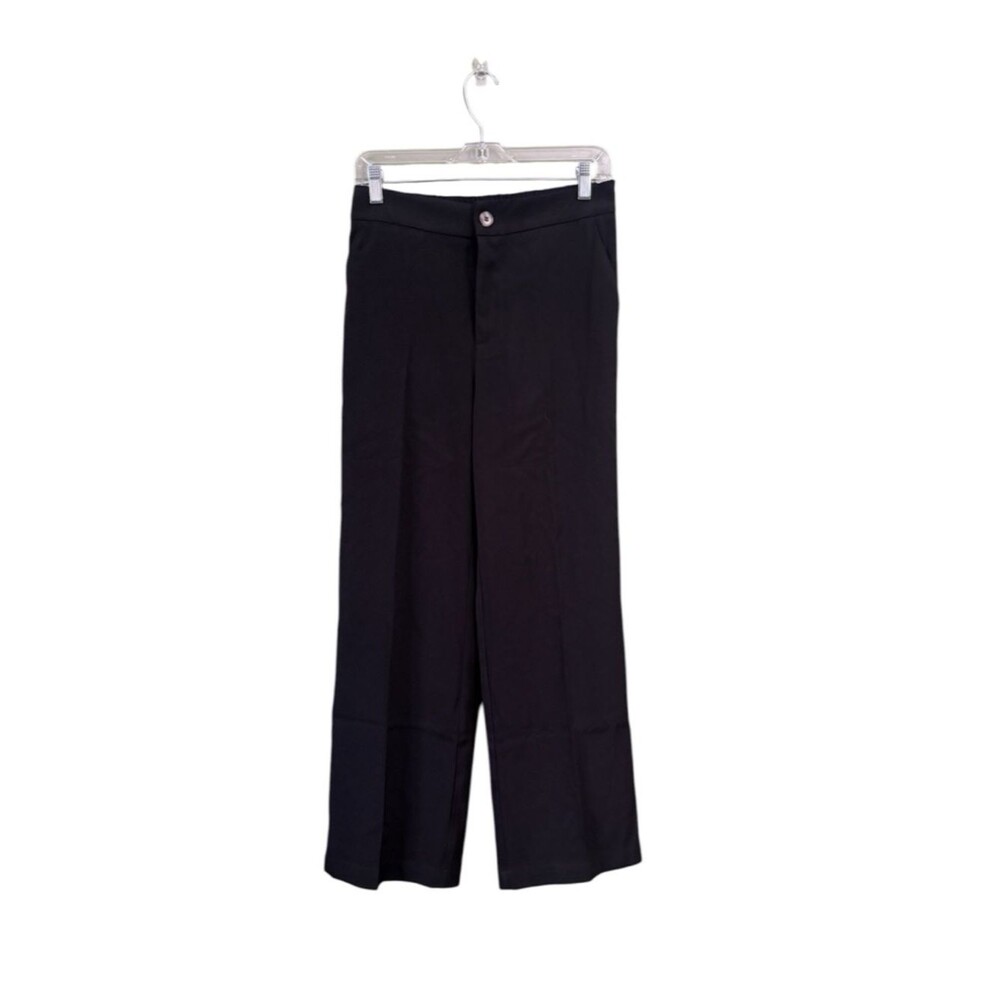Tailleur Black Wide Leg Casual Dress Trouser Pants Sz 6P